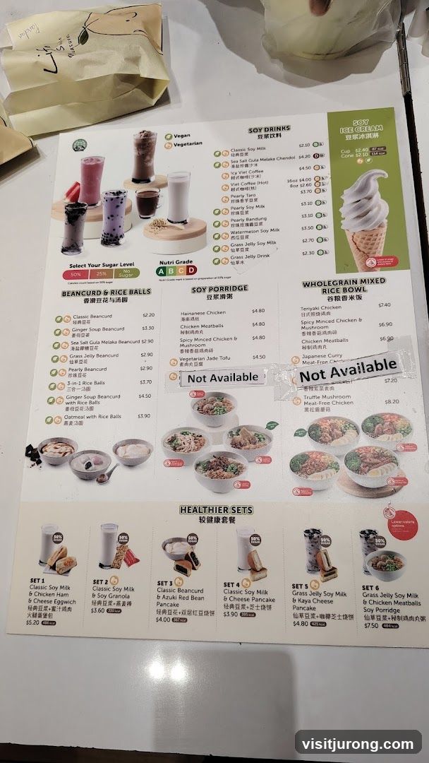 Soy Drinks, Soy Porridge, Soy Ice Cream, Wholegrain Mixed Rice Bowl, Healthier Sets
