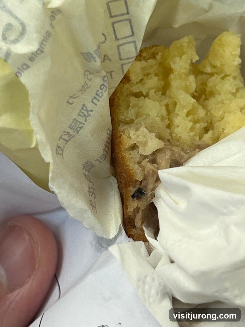 Close-up of a pastry with filling