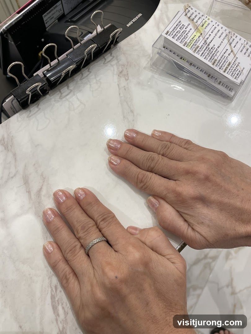 Hands with manicured nails