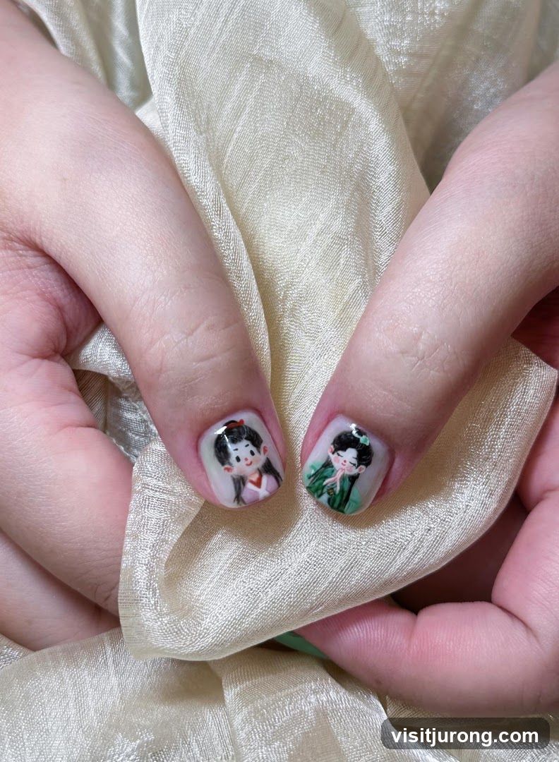 Nail Art with Cartoon Characters