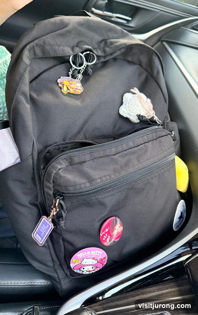 Backpack with Charms and Pins