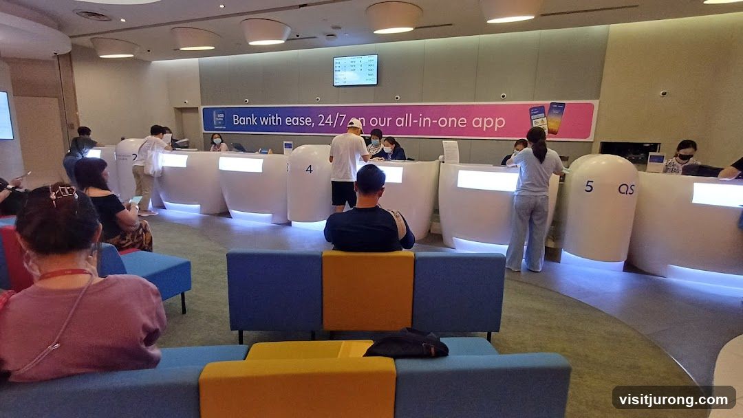 Bank Interior with Service Counters