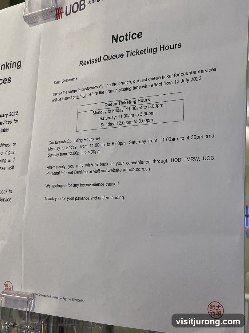 Notice of Revised Queue Ticketing Hours