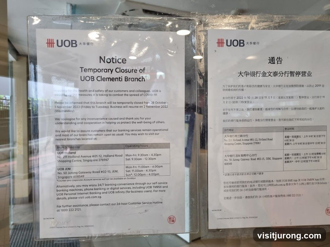 UOB Branch Temporary Closure Notice