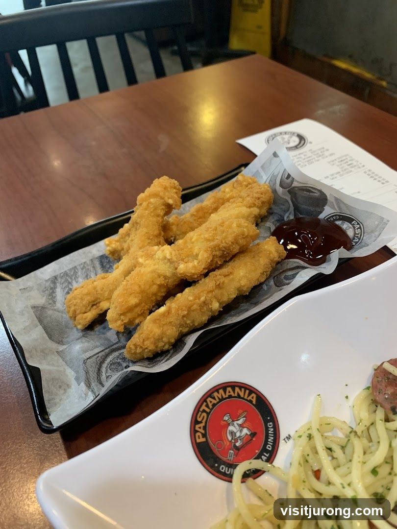 Fried Chicken Strips and Pasta