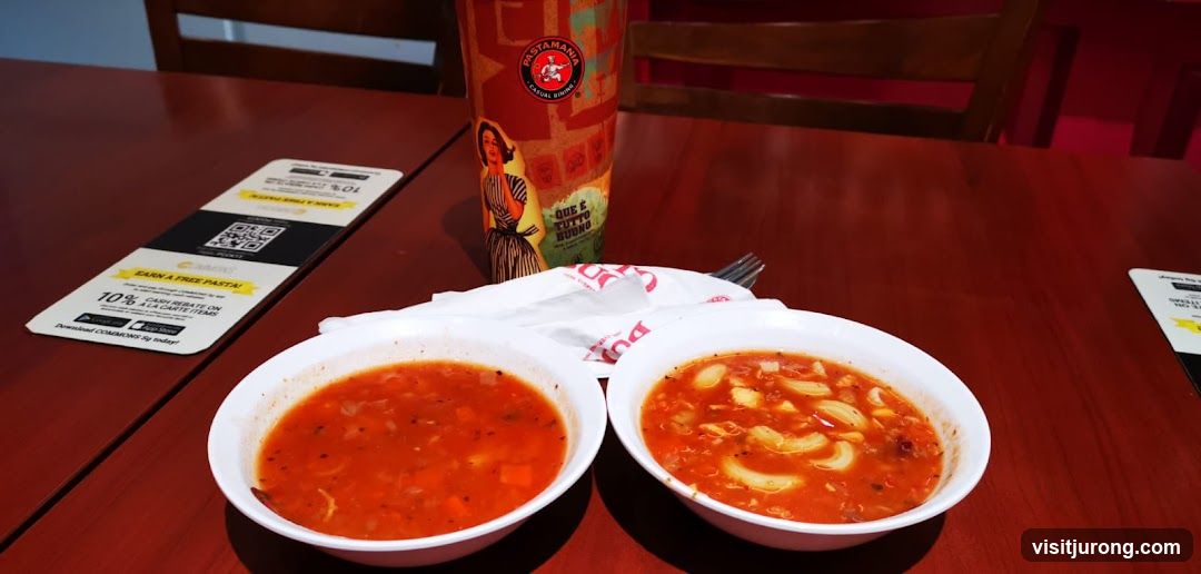 Two Bowls of Soup and a Drink