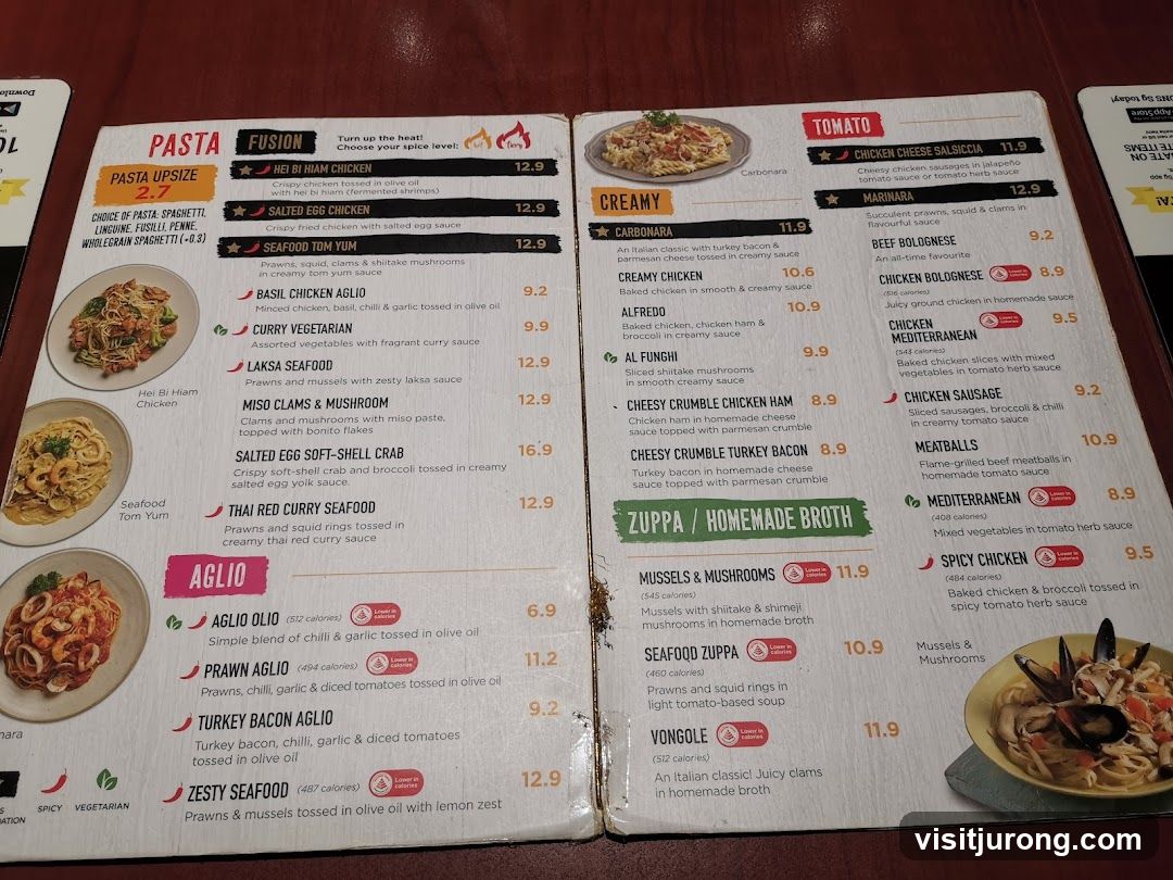 Pasta Menu