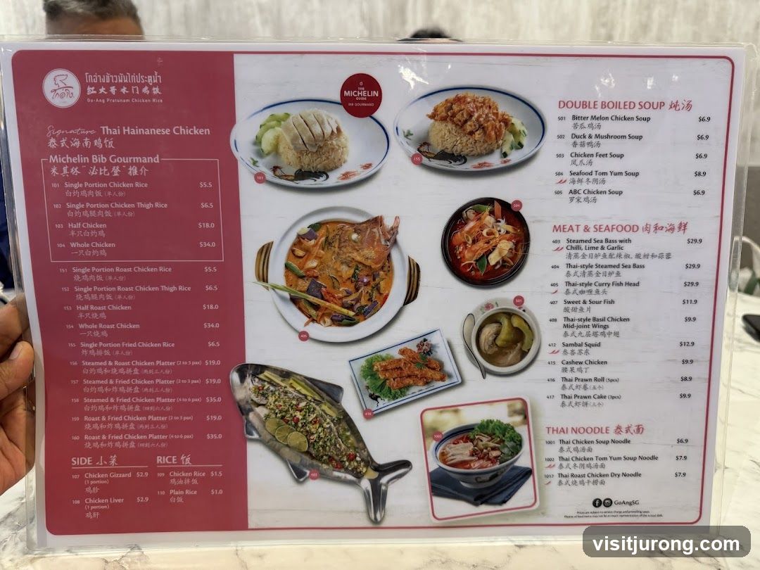 Go-Ang Pratunam Chicken Rice Menu