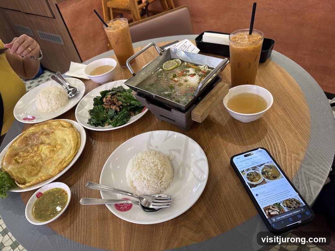 Table with Thai Food and Drinks