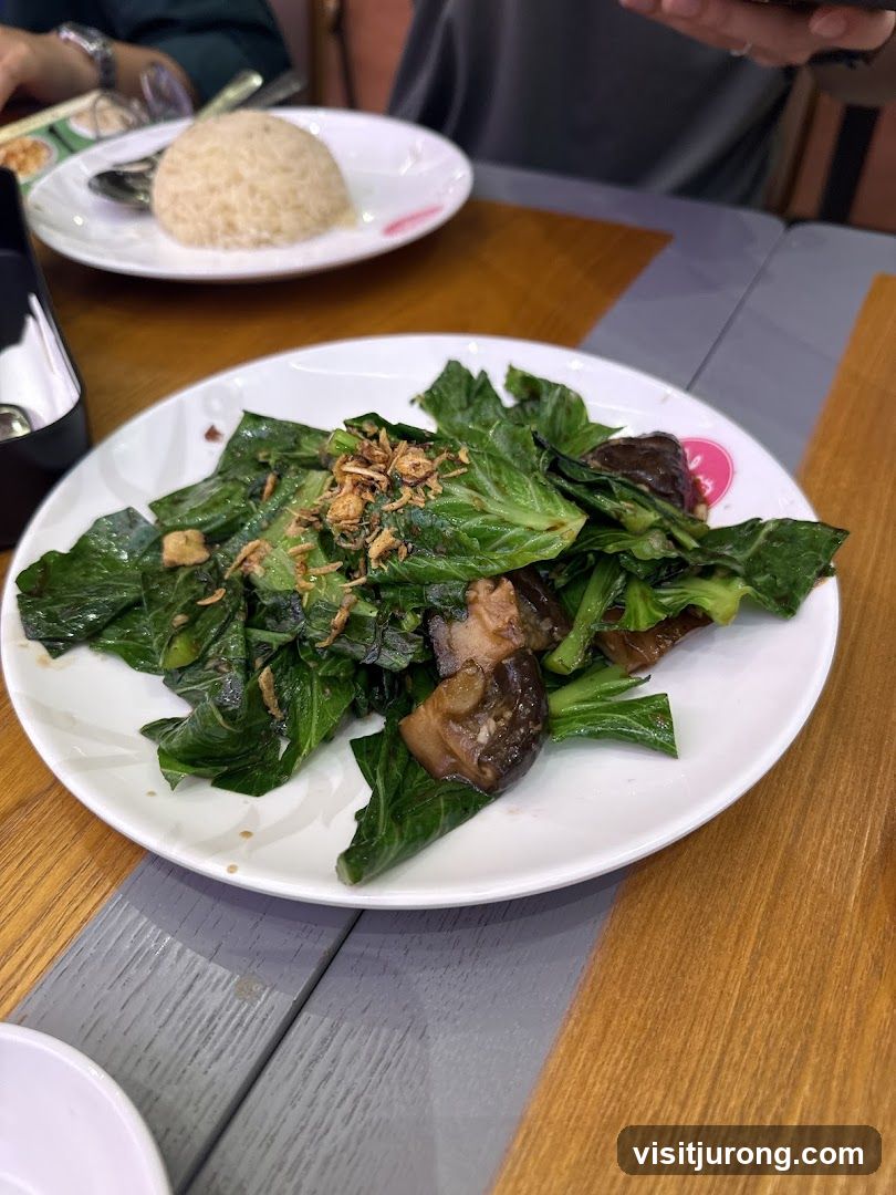 Stir-fried Greens with Mushrooms