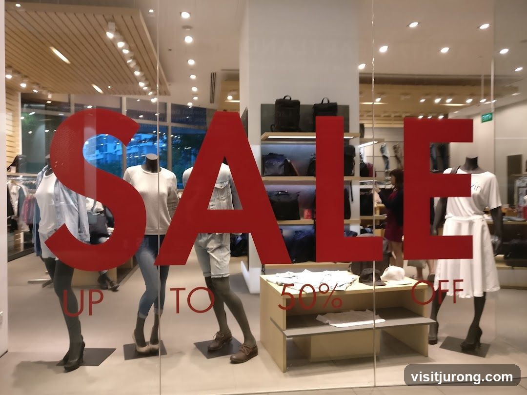 Sale display in a store window