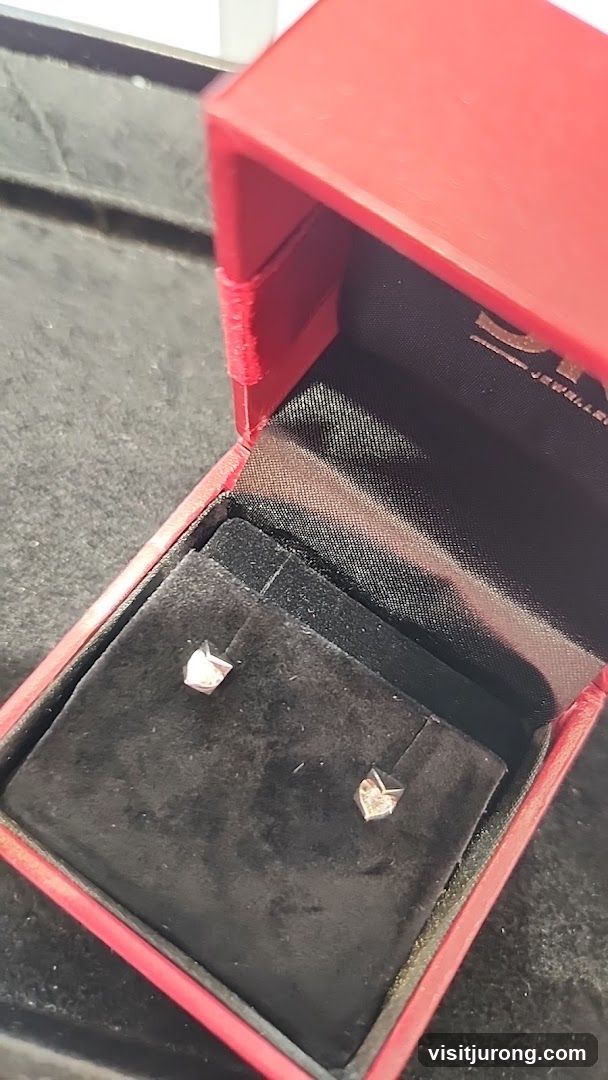 Diamond Earrings in a Red Box