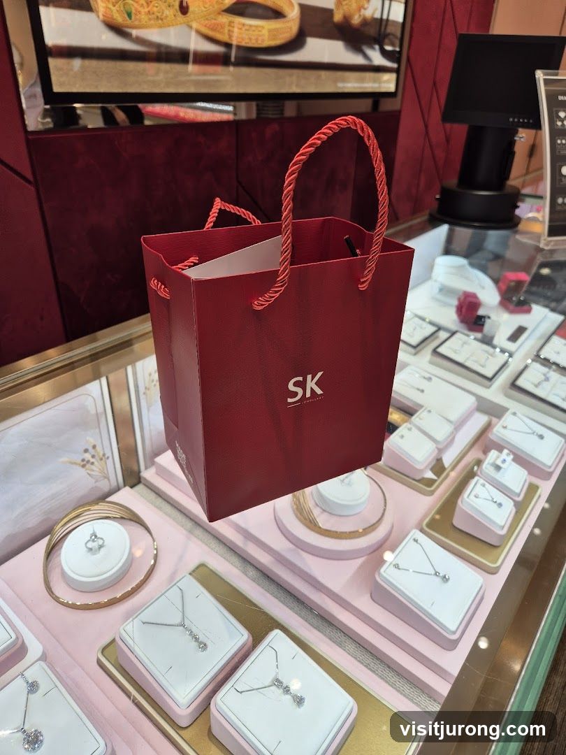 Jewelry Display with Shopping Bag