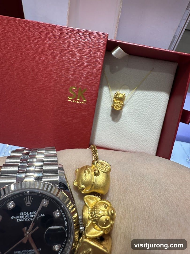 Gold Charms and Watch