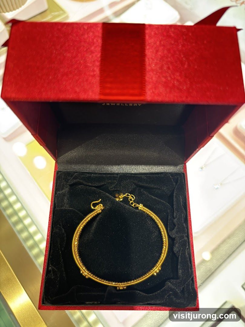 Gold Bracelet in Red Gift Box