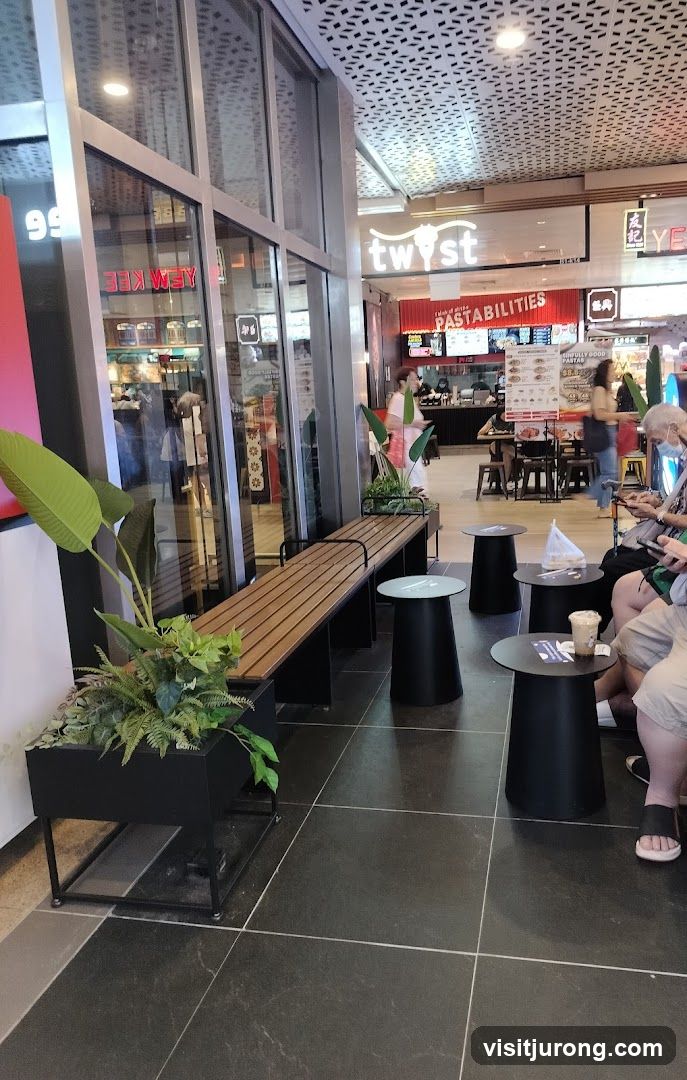 Food court seating area