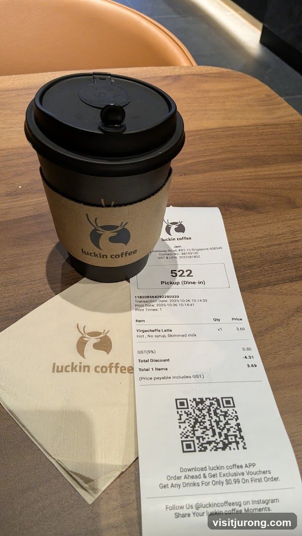 Luckin Coffee Receipt and Cup