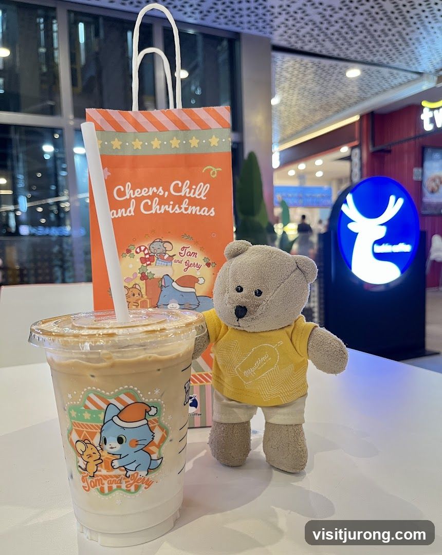 Christmas Themed Drink and Bear Toy