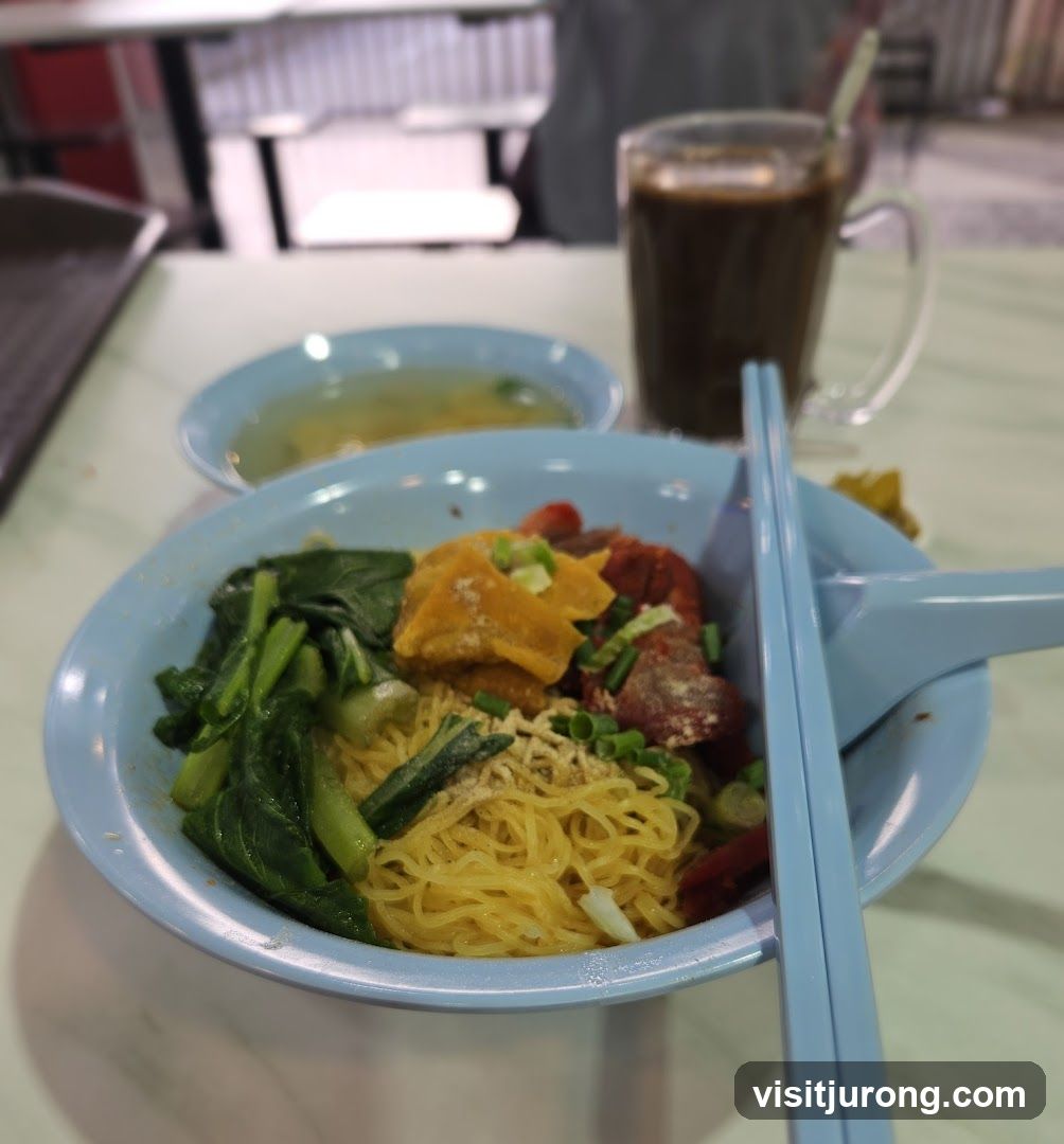Noodle Dish with Drink