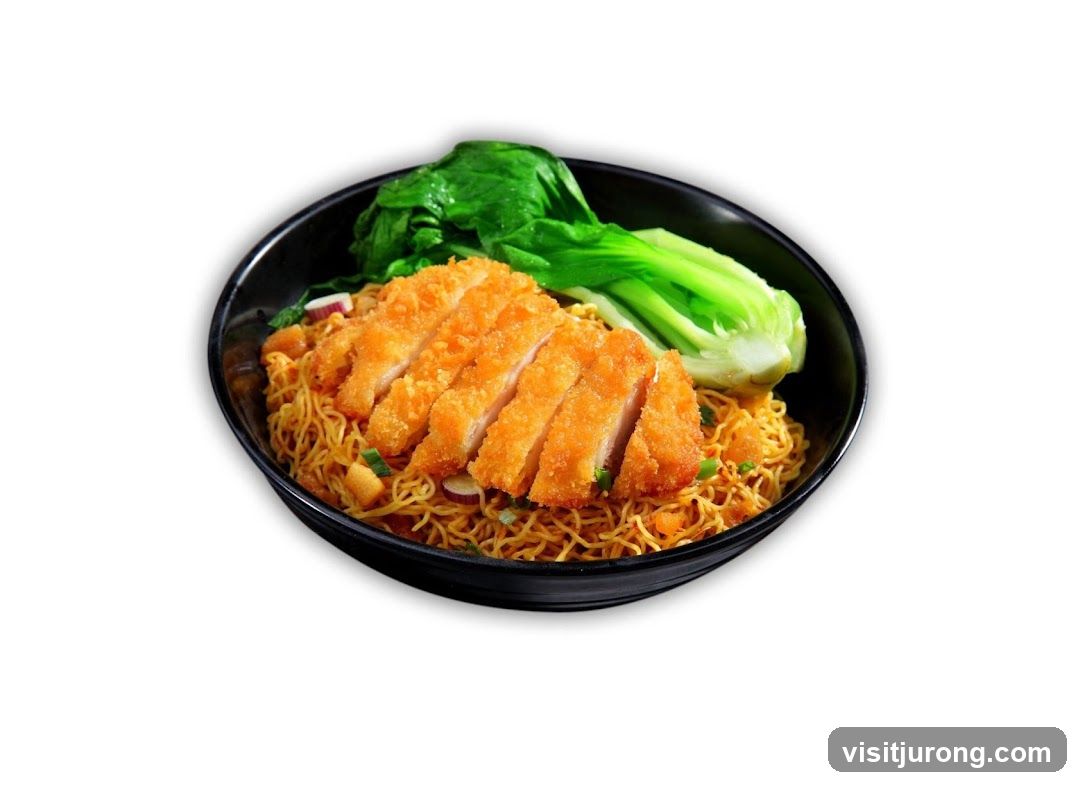 Noodles with Fried Chicken and Greens