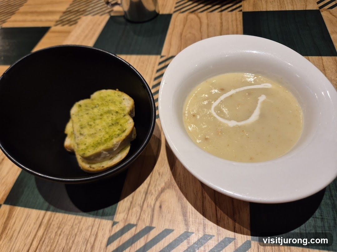 Soup and Garlic Bread