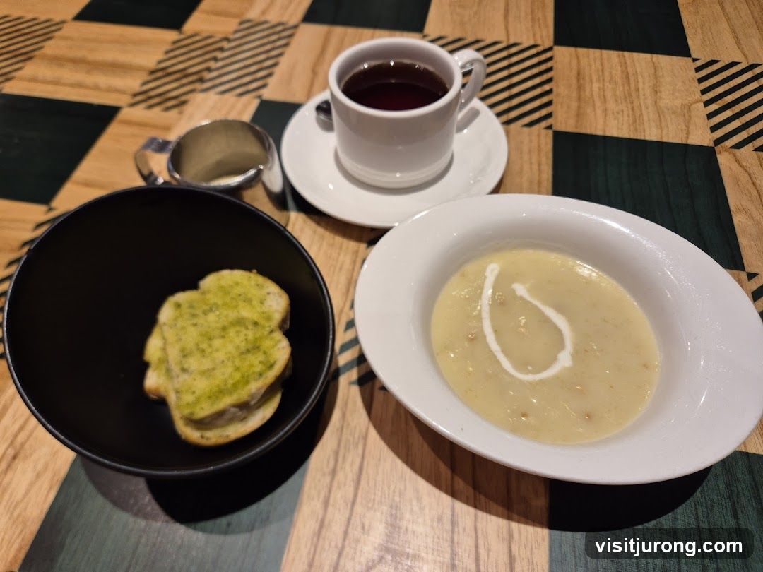 Soup and Garlic Bread
