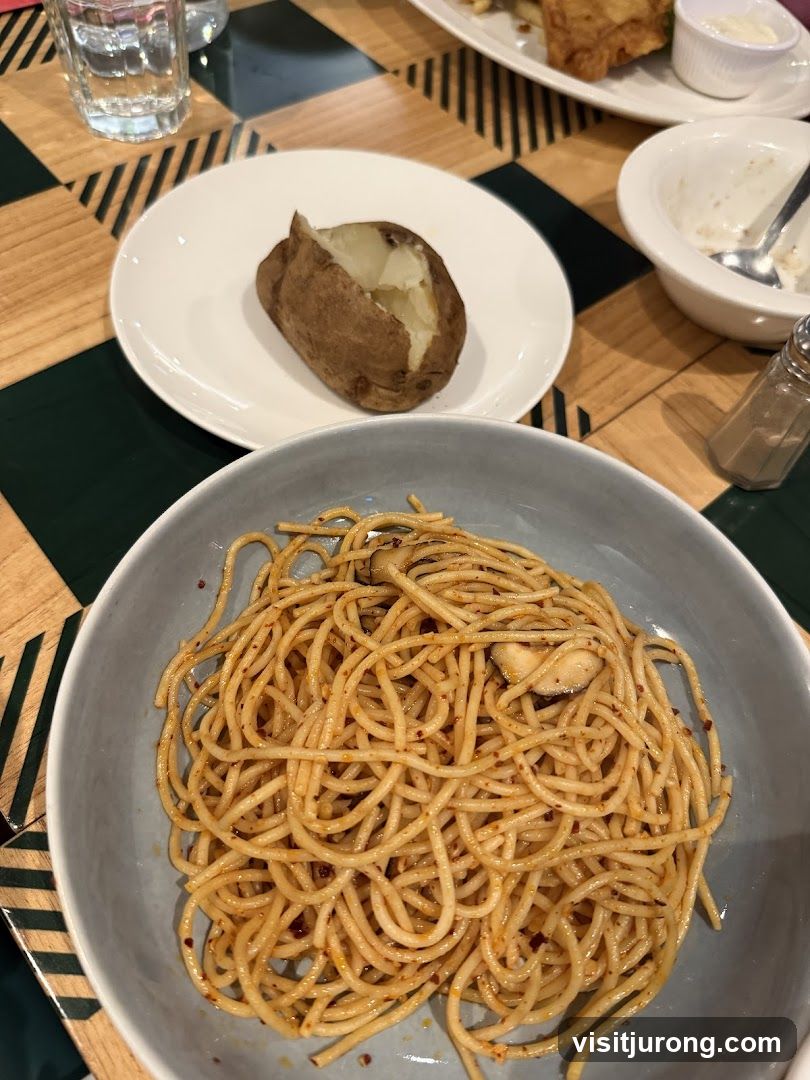 Spaghetti and Baked Potato