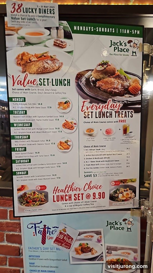 Jack's Place Set Lunch Menu