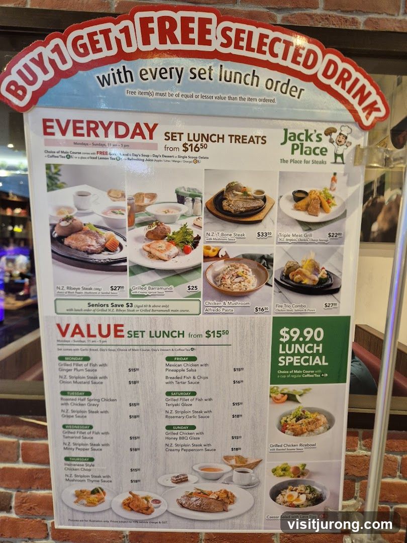 Jack's Place Set Lunch Menu