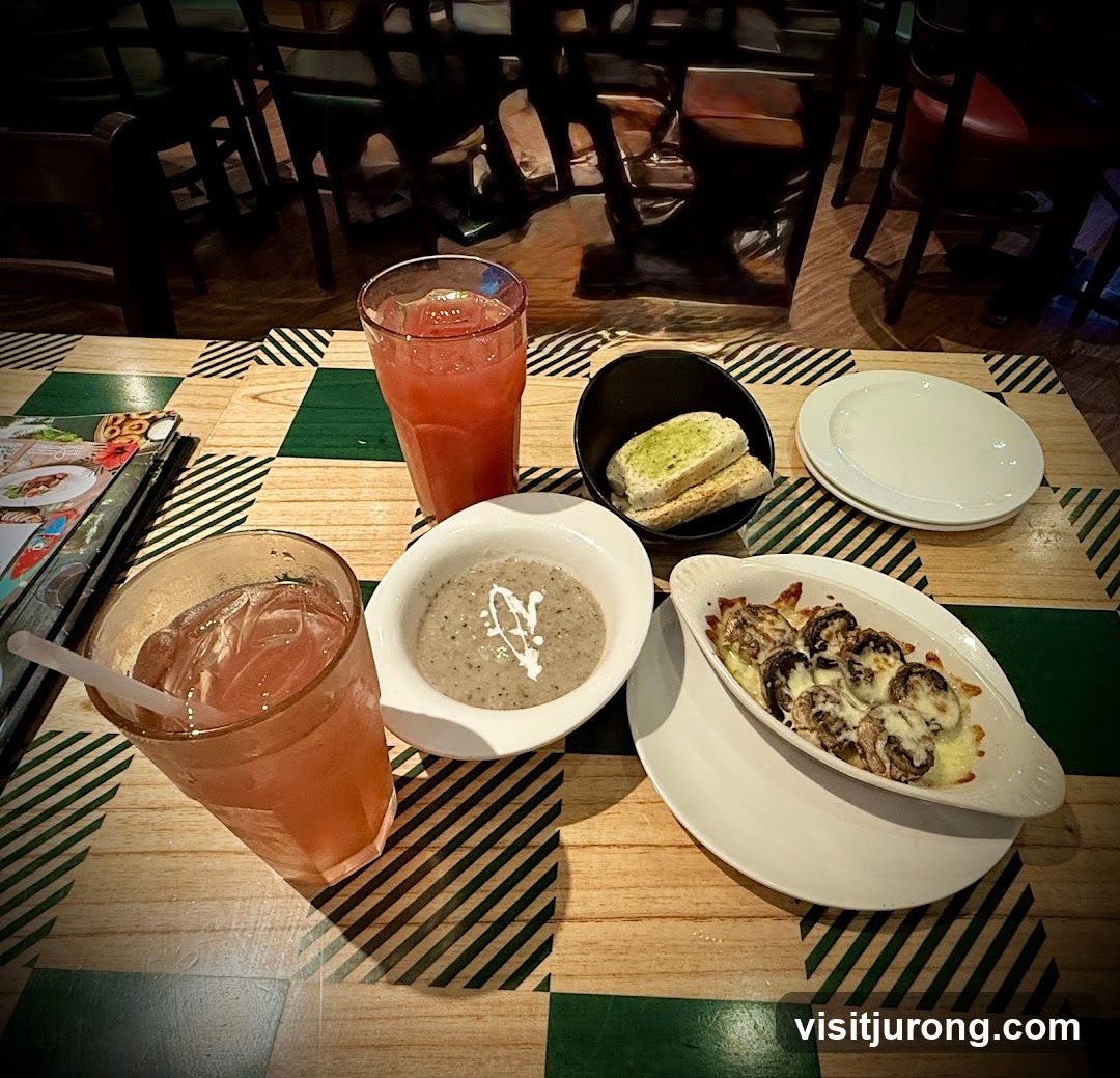 Table Setting with Food and Drinks