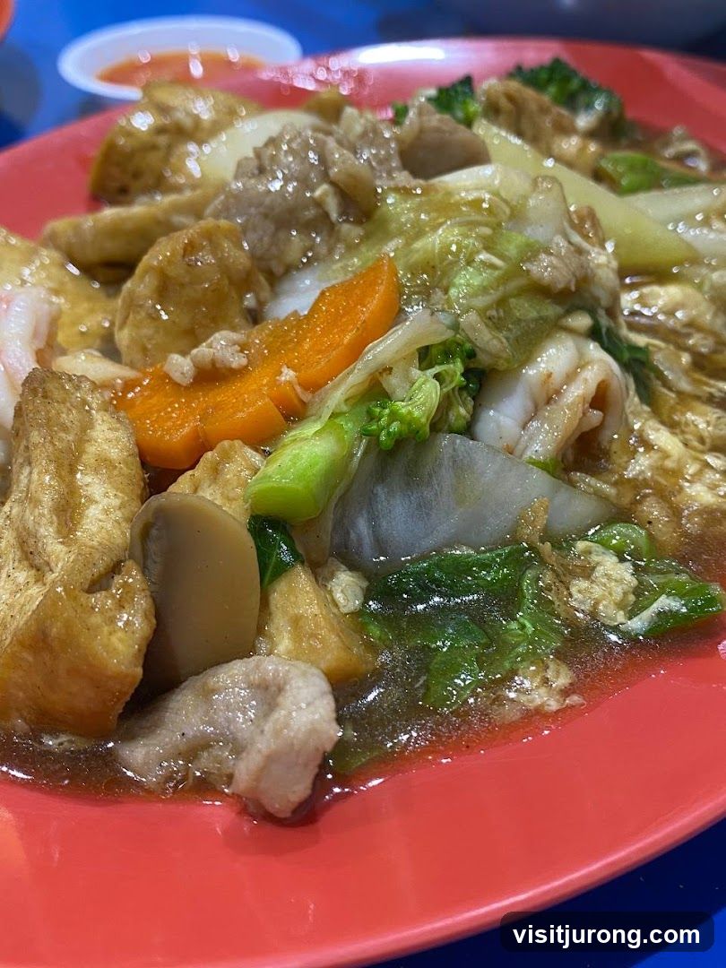 Stir-fried dish with tofu and vegetables