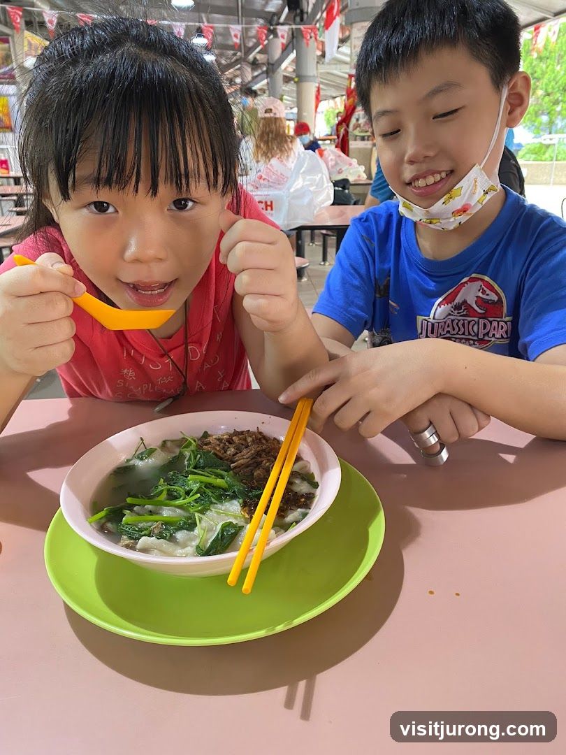 Children Eating Noodles