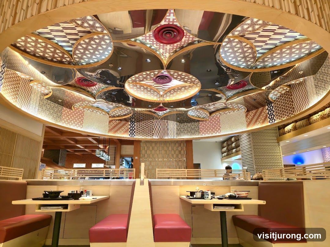 Restaurant Interior with Decorative Ceiling