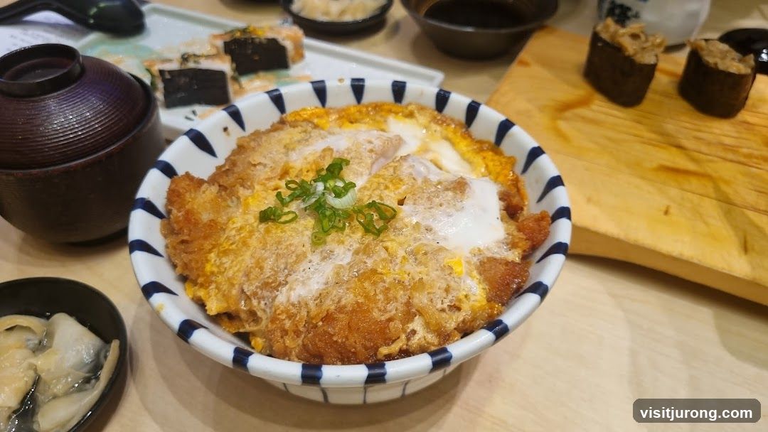 Katsudon with side dishes