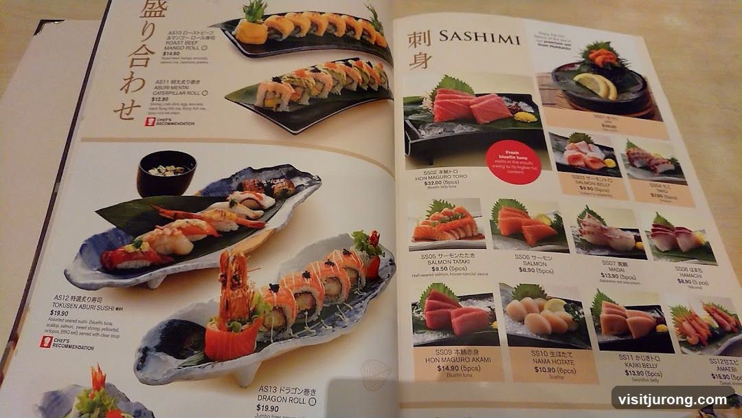 Sashimi and Assorted Sushi Menu
