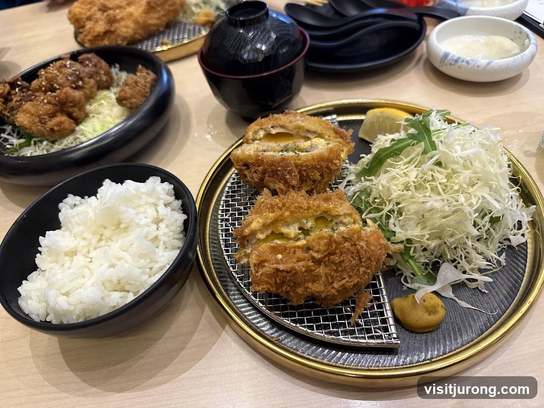 Fried Cutlets with Rice and Salad
