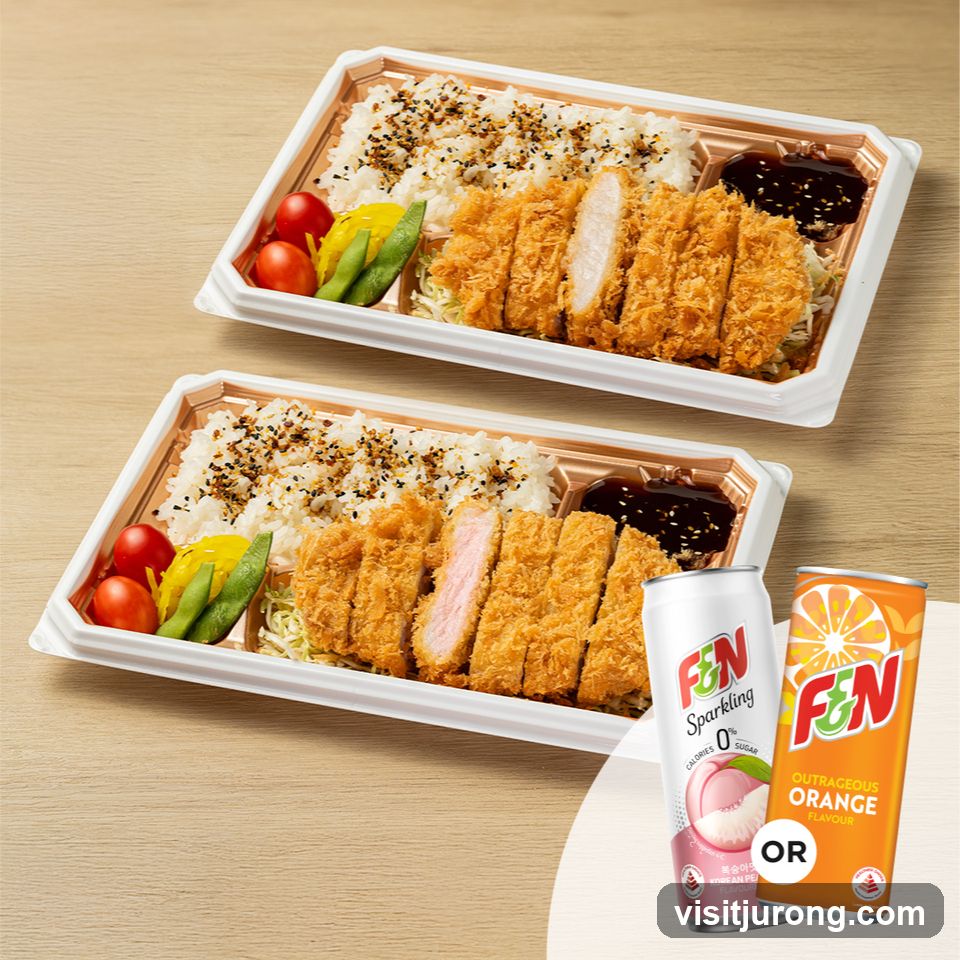 Tonkatsu Bento Boxes with Drinks