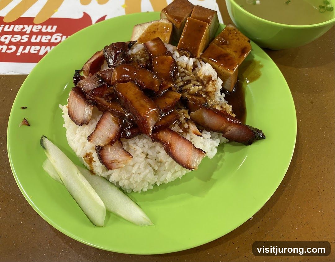 Char Siu Rice with Tofu and Soup