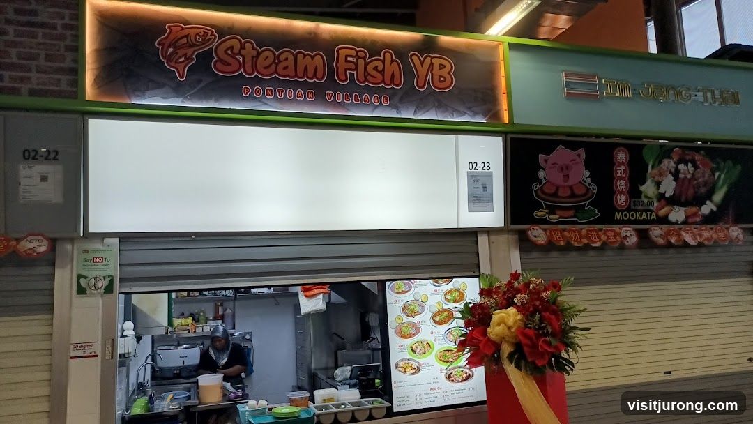 Food Stall with Menu and Decorations