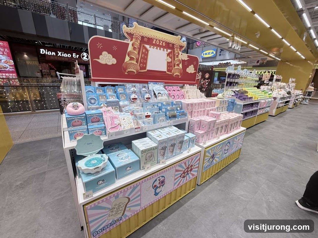 Doraemon themed merchandise display