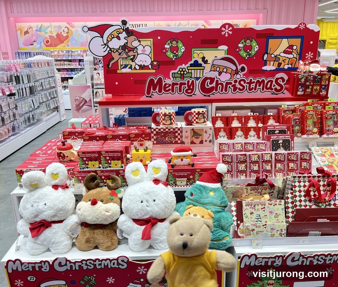 Christmas Display with Plush Toys and Gifts