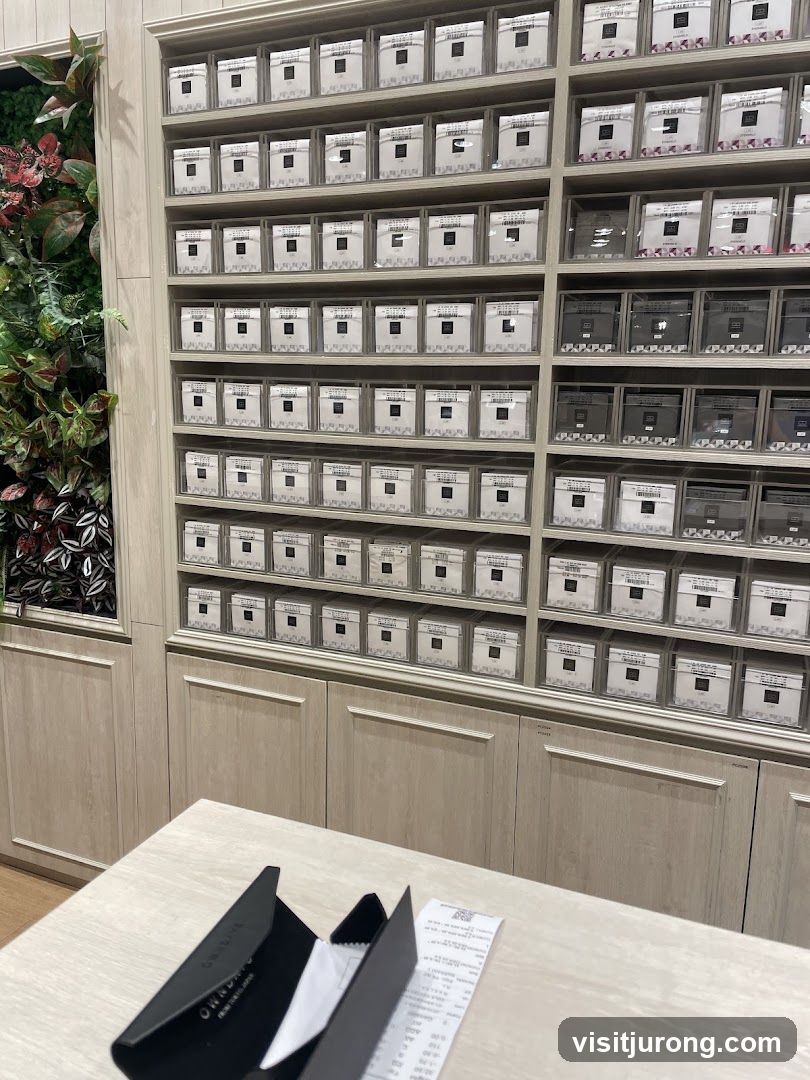 Display shelves with products