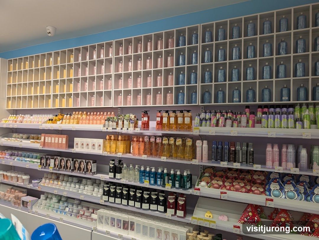 Cosmetics and Skincare Products on Shelves