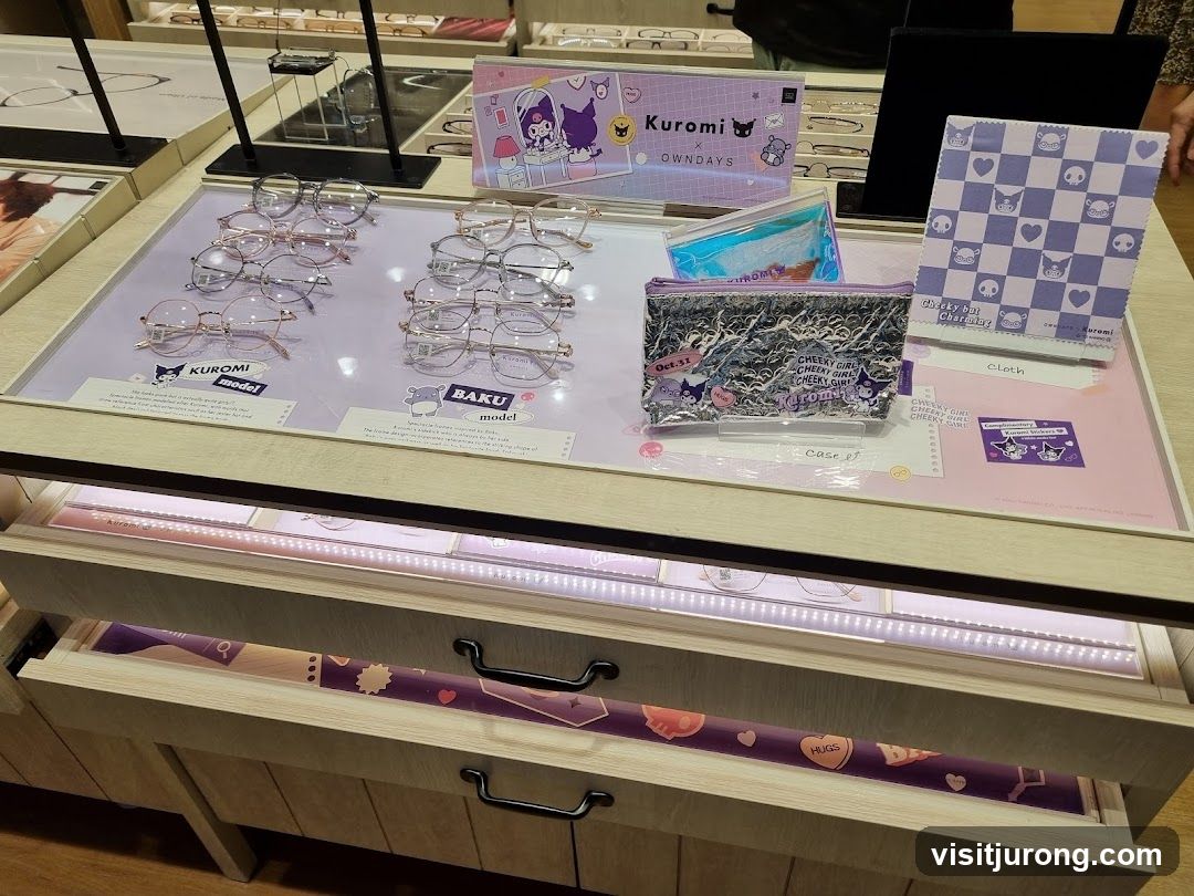 Eyewear Display with Kuromi Merchandise