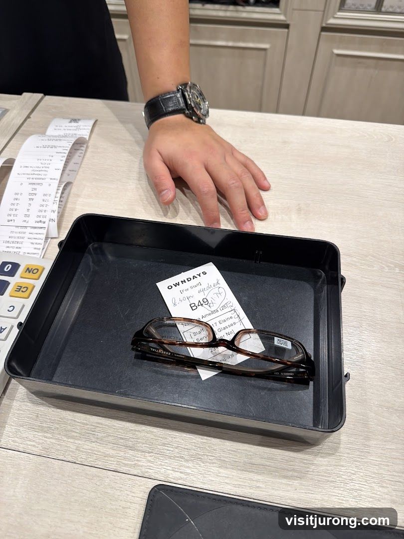 Eyeglasses and Receipt