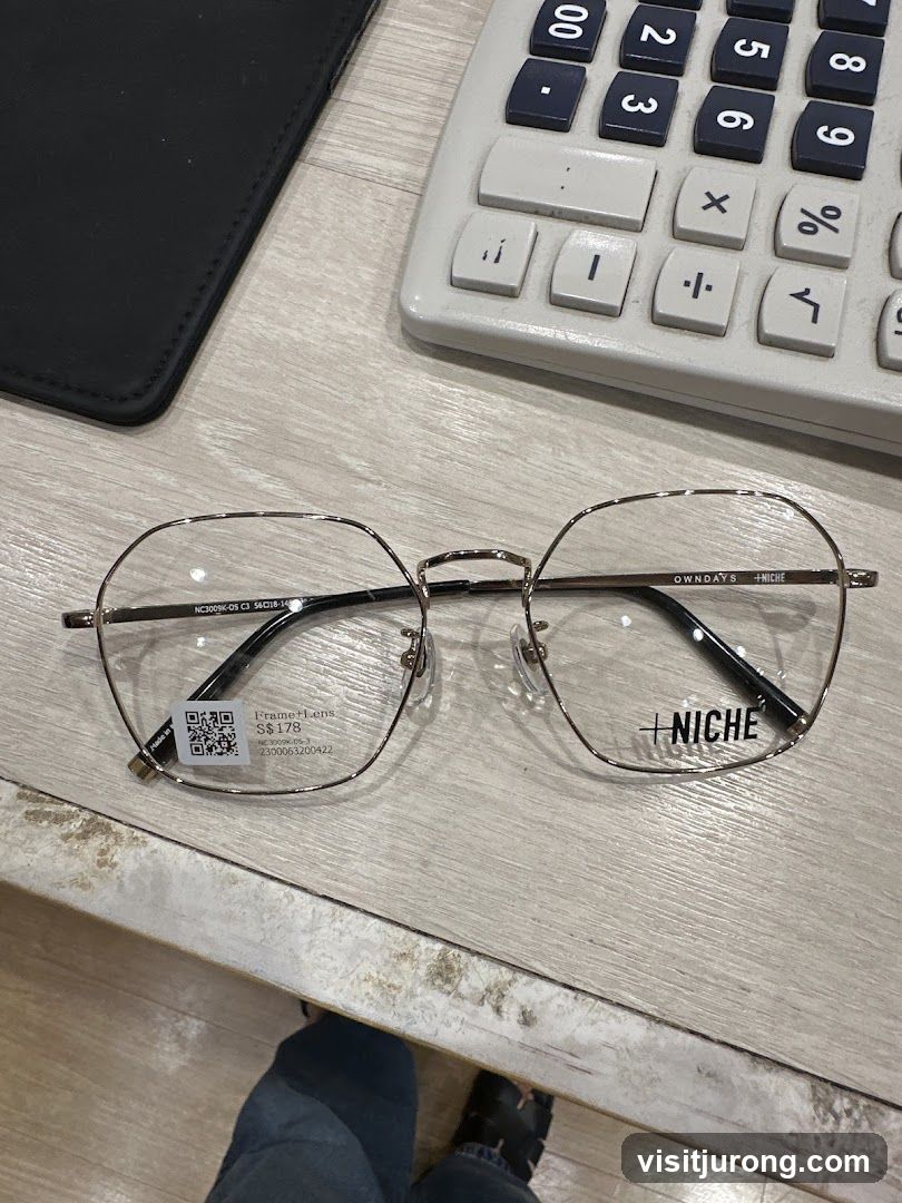 Eyeglasses with price tag