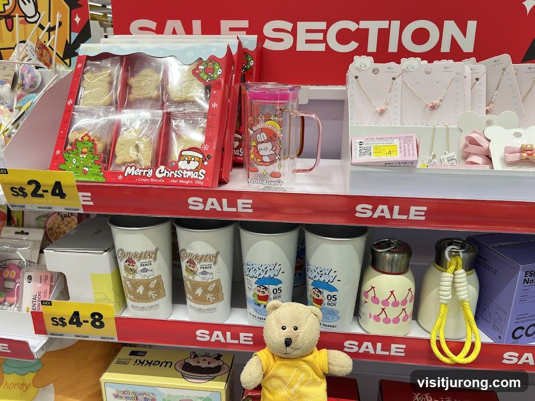 Christmas and character-themed merchandise on sale