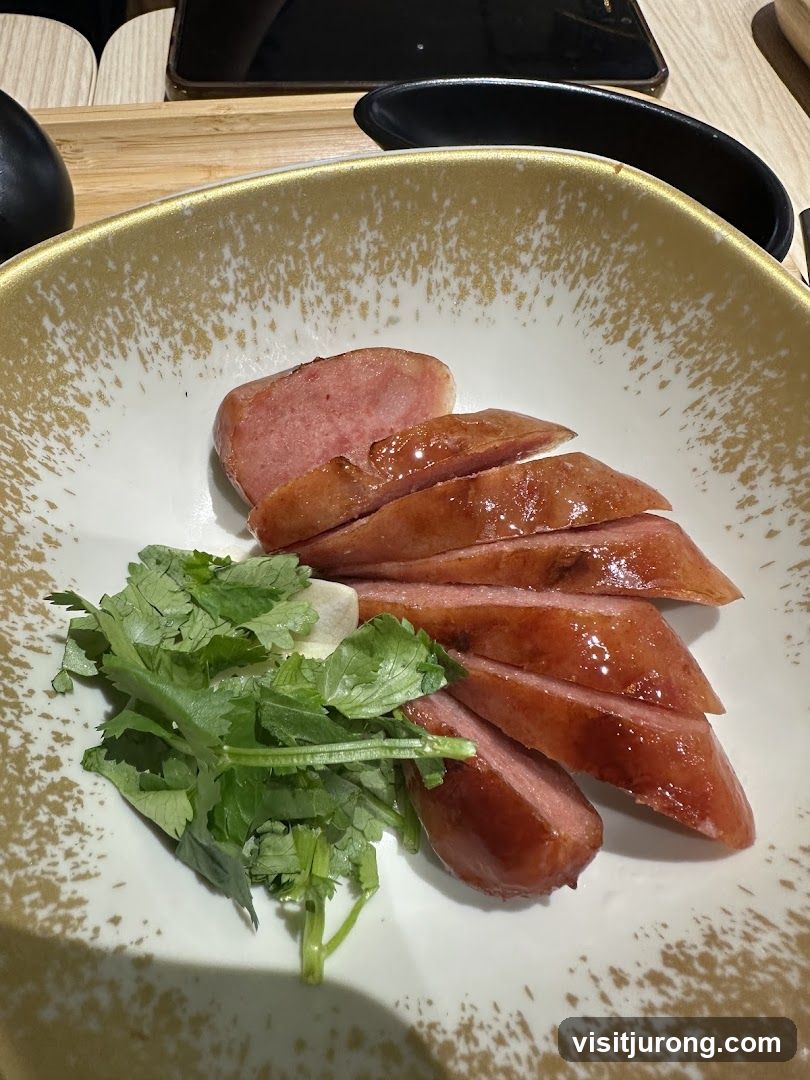 Sliced Sausage with Cilantro