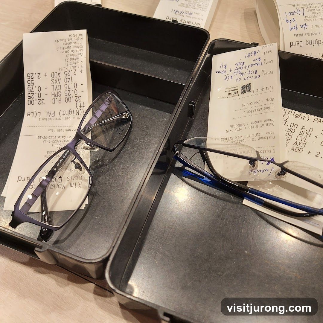 Eyeglasses and Receipts