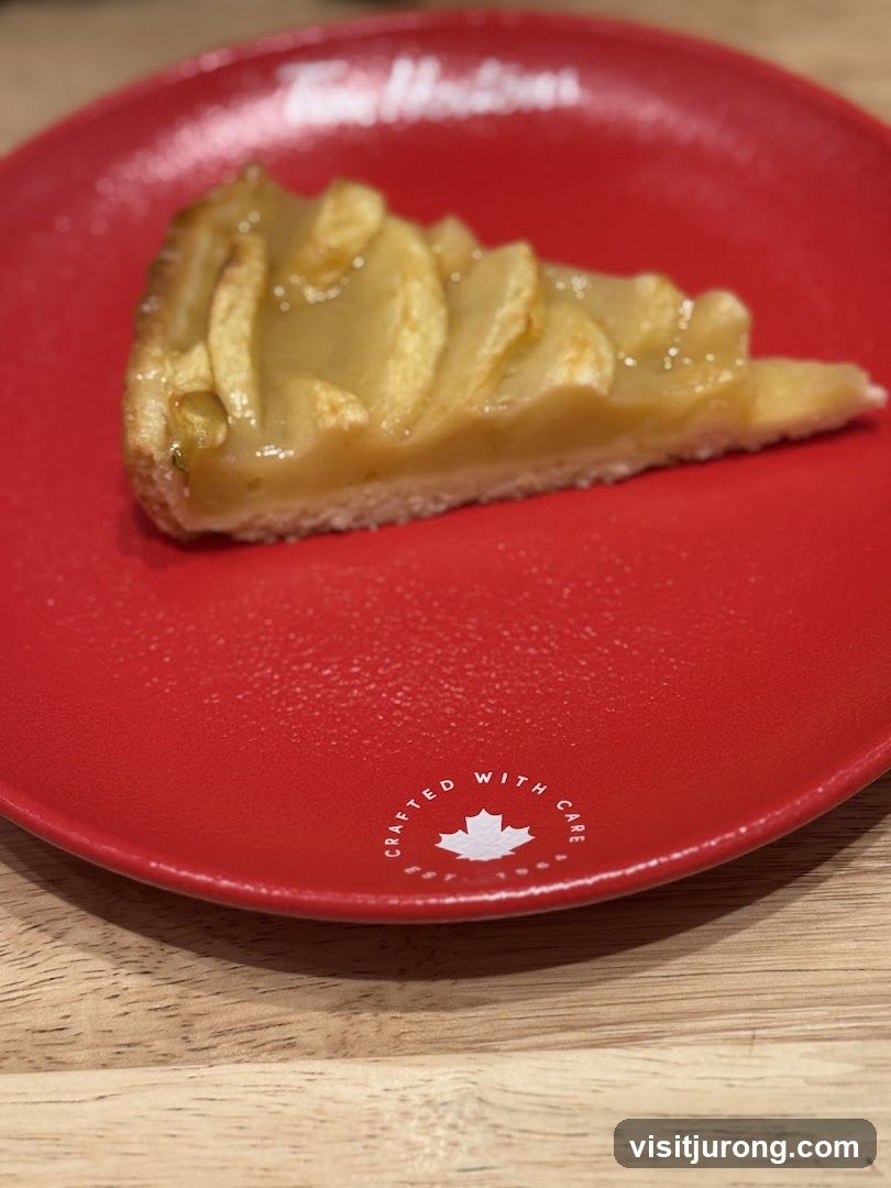Apple Tart Slice on Red Plate